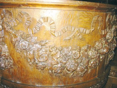 Wood Carved Pulpit.